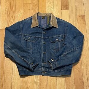 Lee Blue Denim Jacket with Brown Corduroy Collar